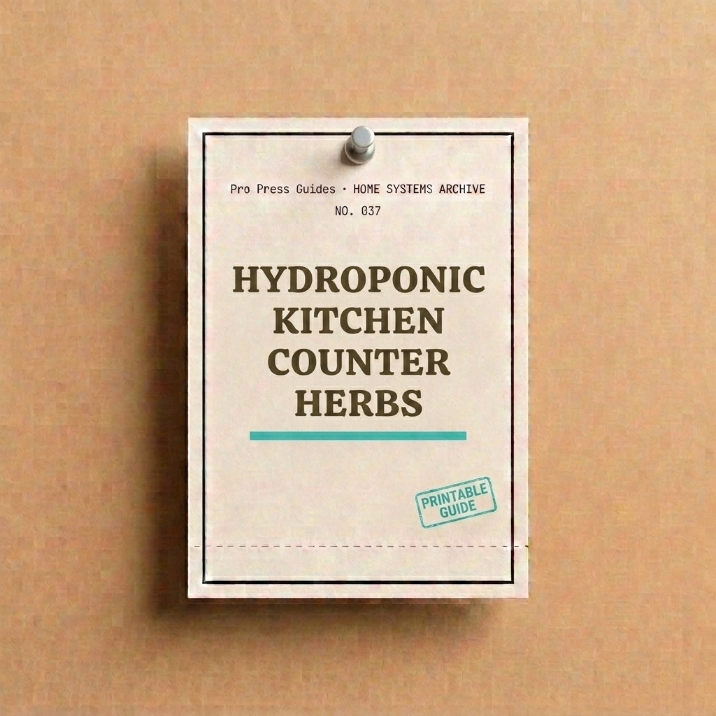 Hydroponic Kitchen Counter Herbs, A Beginner Guide to Growing Fresh Herbs Without Soil (Printable PDF)