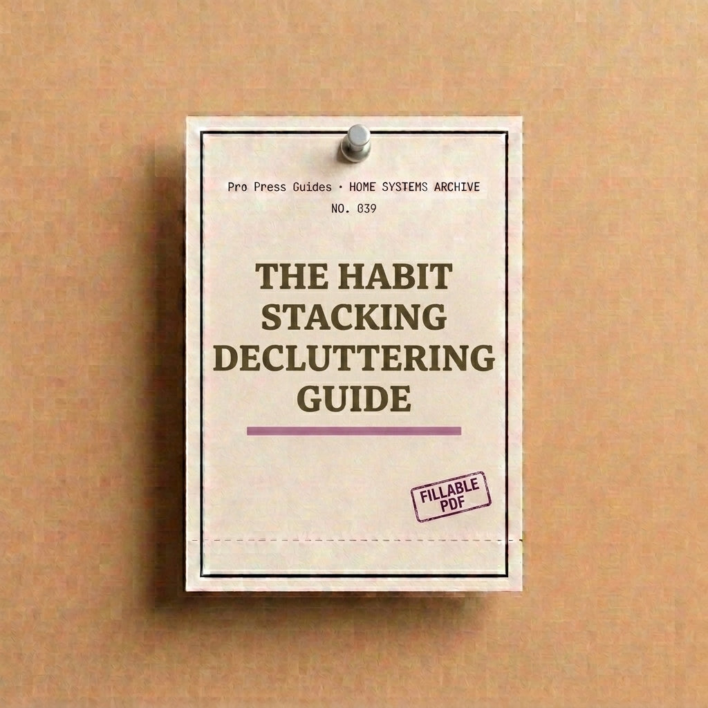 The Habit Stacking Decluttering Guide, Daily Micro Habits to Stop Clutter From Coming Back (Fillable PDF)
