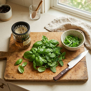 Hydroponic Kitchen Counter Herbs, A Beginner Guide to Growing Fresh Herbs Without Soil (Printable PDF)
