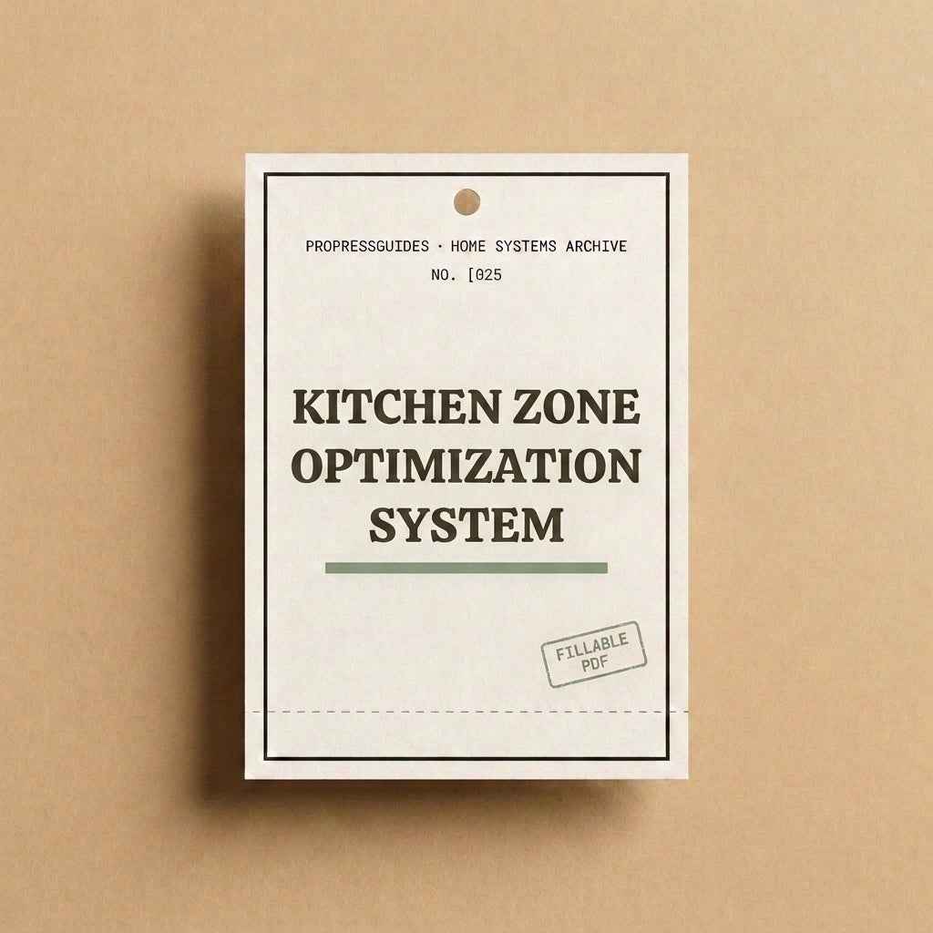 Kitchen Zone Optimization System — Small Space Counter Organization & Micro-Habit Tracker