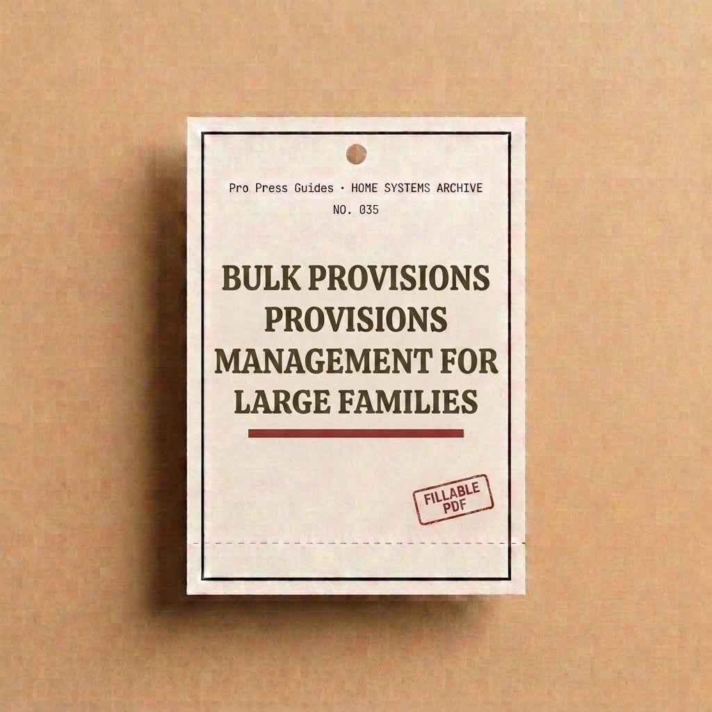 Bulk Provisions Management for Large Families, Wholesale Buying and Storage Planner (Fillable PDF)