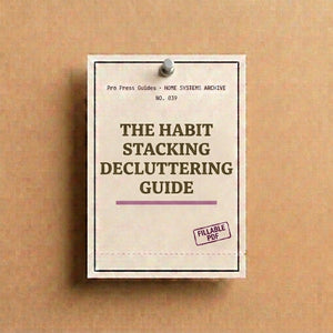 The Habit Stacking Decluttering Guide, Daily Micro Habits to Stop Clutter From Coming Back (Fillable PDF)