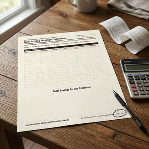 Bulk Provisions Management for Large Families, Wholesale Buying and Storage Planner (Fillable PDF)