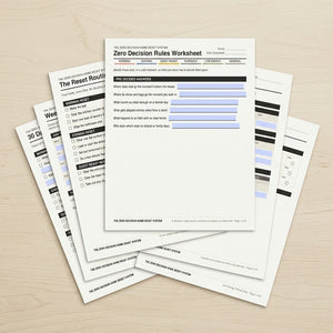 The Zero Decision Home Reset System, Fast Fixed Order Resets for Decision Fatigue (Fillable PDF)